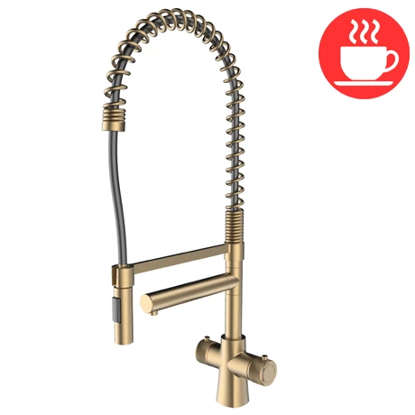 Bower Madrid Directional Spray Instant Boiling Water Tap - Brushed Brass with Boiler & Filter 1 Bower Madrid Directional Spray Instant Boiling Water Tap - Brushed Brass with Boiler & Filter