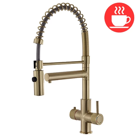 Bower Madrid Directional Spray Instant Boiling Water Lever Tap - Brushed Brass with Boiler & Filter 1 Bower Madrid Directional Spray Instant Boiling Water Lever Tap - Brushed Brass with Boiler & Filter