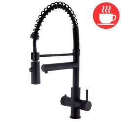 Bower Madrid Directional Spray Instant Boiling Water Lever Tap - Matt Black with Boiler & Filter