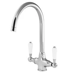 Reginox Elbe Traditional Dual Lever Kitchen Tap Mixer - Chrome - ELBE