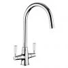 Rangemaster Aquaclassic 2 Chrome Kitchen Mixer Tap with White Handles
