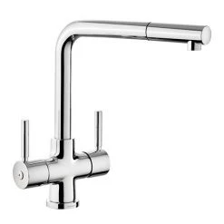 Rangemaster Aquadisc 5 Kitchen Mixer Tap with Pull Out Rinser
