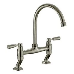 Rangemaster Traditional Belfast Bridge Kitchen Mixer Tap - Brushed Finish