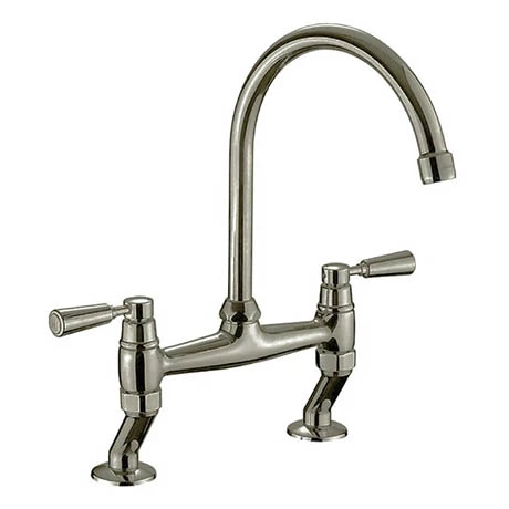 Rangemaster Traditional Belfast Bridge Kitchen Mixer Tap - Brushed Finish 1 Rangemaster Traditional Belfast Bridge Kitchen Mixer Tap - Brushed Finish