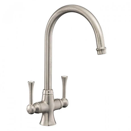 Rangemaster Estuary Brushed Nickel Dual Lever Kitchen Tap - TES1BF 1 Rangemaster Estuary Brushed Nickel Dual Lever Kitchen Tap - TES1BF