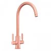 Rangemaster Intense Brushed Copper Dual Lever Kitchen Tap - TID1BC