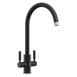 Rangemaster Intense Matt Black Dual Lever Kitchen Tap - TID1MB