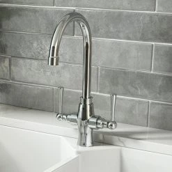 Trafalgar Polished Chrome Dual Lever Kitchen Mixer Tap