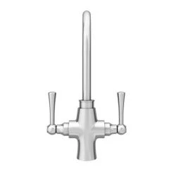 Trafalgar Brushed Nickel Dual Lever Kitchen Mixer Tap -Kitchen Taps Sales Store TRKTNIC n d3 460
