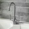 Trafalgar Brushed Nickel Dual Lever Kitchen Mixer Tap