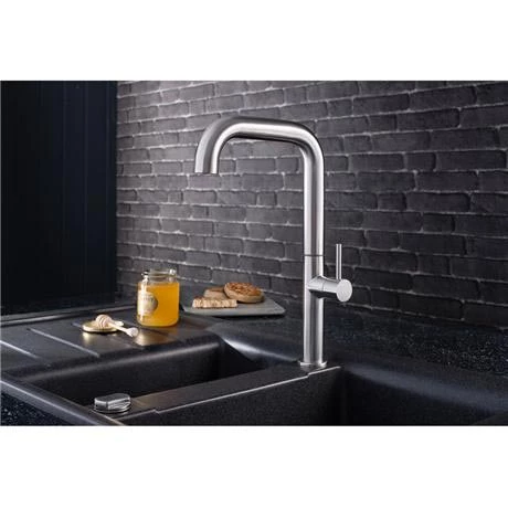 Crosswater - Cucina Tube Side Lever Kitchen Mixer - Stainless Steel - TU713DS 2 Crosswater - Cucina Tube Side Lever Kitchen Mixer - Stainless Steel - TU713DS - Image 2