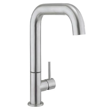Crosswater - Cucina Tube Side Lever Kitchen Mixer - Stainless Steel - TU713DS 1 Crosswater - Cucina Tube Side Lever Kitchen Mixer - Stainless Steel - TU713DS