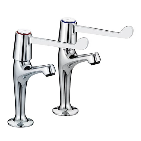 Bristan - Value Lever High Neck Pillar Taps with 6" Levers - VAL-HNK-C-6-CD 1 Bristan - Value Lever High Neck Pillar Taps with 6" Levers - VAL-HNK-C-6-CD