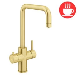 Bower 4-in-1 Instant Boiling Water Tap - Brushed Brass with Boiler & Filter
