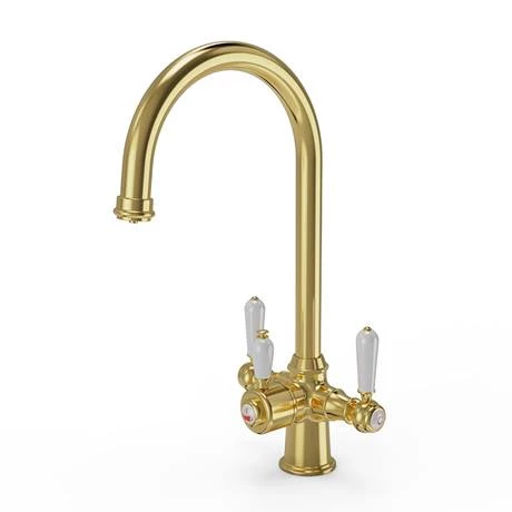 Bower 3-in-1 Instant Boiling Water Tap - Traditional Cruciform Brushed Brass with Boiler & Filter 3 Bower 3-in-1 Instant Boiling Water Tap - Traditional Cruciform Brushed Brass with Boiler & Filter - Image 3