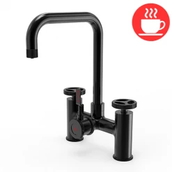 Bower 3-in-1 Instant Boiling Water Tap - Industrial Bridge Matt Black with Boiler & Filter