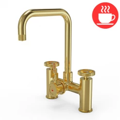 Bower 3-in-1 Instant Boiling Water Tap - Industrial Bridge Brushed Brass with Boiler & Filter