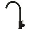 Venice Modern Kitchen Mixer Tap with Swan Neck Swivel Spout - Matt Black