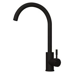Venice Modern Kitchen Mixer Tap with Swan Neck Swivel Spout - Matt Black