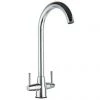 Venice Modern Dual Lever Kitchen Mixer Tap with Swivel Spout - Chrome