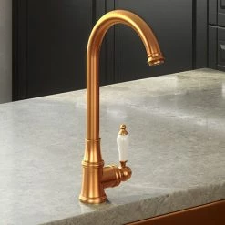 Kitchen Taps Sales Store 19 Venice Traditional Kitchen Mixer Tap with Swivel Spout - Brushed Copper
