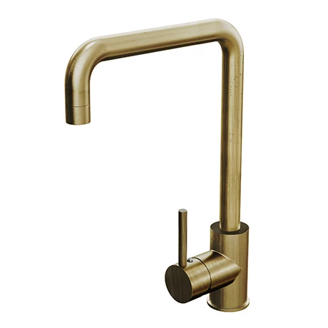 Venice Modern Rustic Brushed Brass Kitchen Mixer Tap with Swivel Spout 1 Venice Modern Rustic Brushed Brass Kitchen Mixer Tap with Swivel Spout